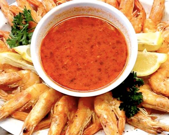 Order 10 Greek Island Shrimp Platter food online from Papa Cristos Taverna store, Los Angeles on bringmethat.com