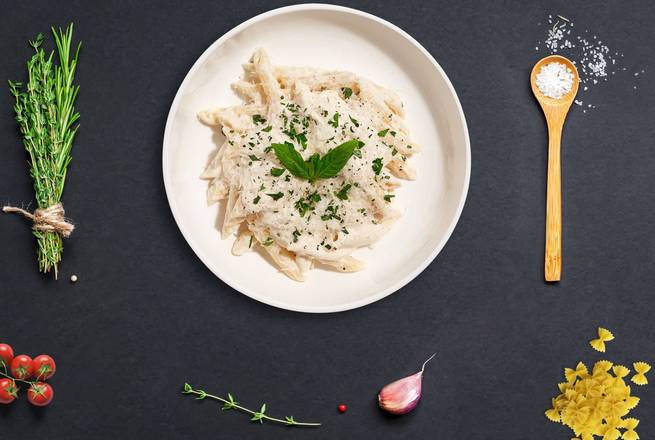 Order Alfredo Pasta (Penne) food online from Fork & Pasta store, West Bloomfield on bringmethat.com