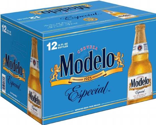 Order Modelo Especial, 12pk-12oz bottle glass beer (4.40% ABV) food online from Fresko Market store, Miami on bringmethat.com