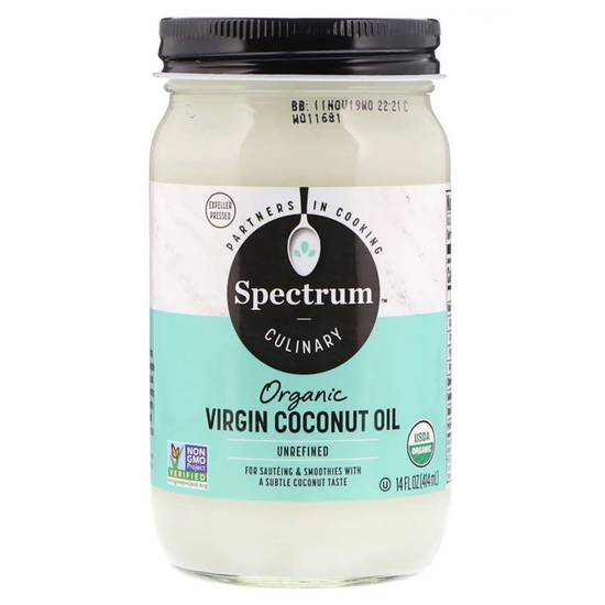 Order Spectrum Unrefined Organic Virgin Coconut Oil 14oz food online from Everyday Needs by Gopuff store, Santa Rosa on bringmethat.com