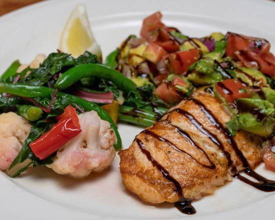 Order Pan Seared Salmon & Avocado Relish food online from Moretti's Ristorante & Pizzeria store, Chicago on bringmethat.com
