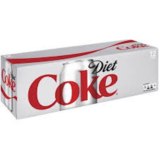 Order Coca-Cola Diet Can (12 oz) (12 pk) food online from Gilligan Retail store, Prescott on bringmethat.com