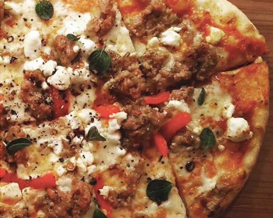 Order Sausage & Peppers Pizza food online from Saint Rocco's New York Italian store, Dallas on bringmethat.com