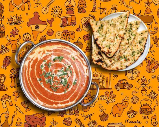 Order Garlic Garlic Naan & Butter Chicken Peshawari food online from Gunpowder Cafe store, Chicago on bringmethat.com