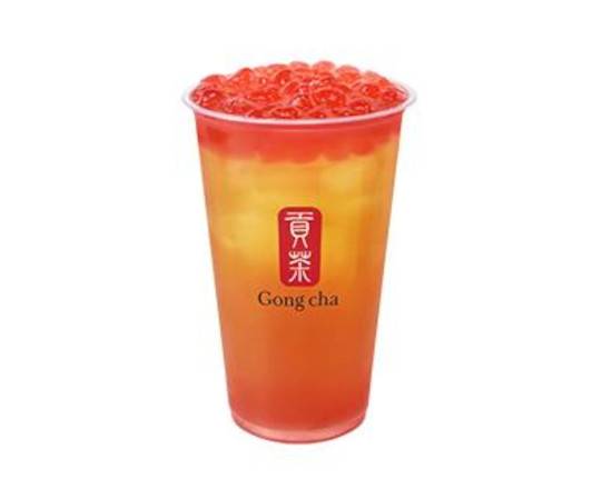 Strawberry Green Tea with Strawberry Pearls