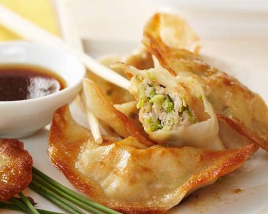 Order 5 pcs Chicken Dumpling food online from Quickway Japanese Hibachi store, Fairfax on bringmethat.com