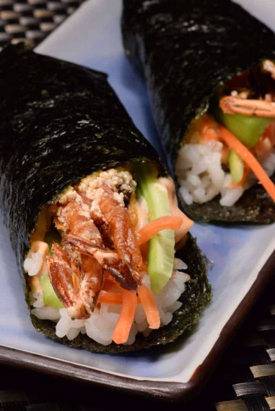 Order Soft Shell Crab Handroll food online from Fuji Revolving Sushi Bar store, Cypress on bringmethat.com