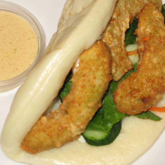 Order Tempura Avocado Bao food online from The Fancy Fish store, San Diego on bringmethat.com
