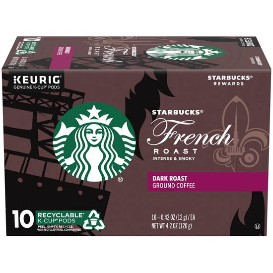 Order Starbucks French Roast Dark Ground Coffee K-Cup Pods, 10CT food online from Cvs store, DOVER on bringmethat.com
