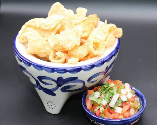 Order Chicharron and salsa mexicana food online from Tortilla Real store, Petaluma on bringmethat.com