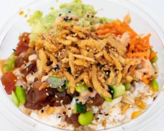 Order Poke Bowl-2 Proteins food online from The Hawaiian Poke Place store, Tarpon Springs on bringmethat.com