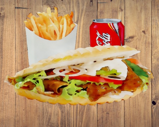 Menu sandwich kebab
