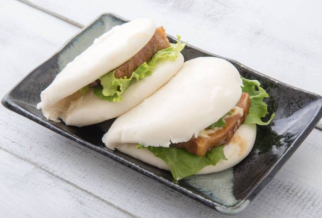 Order Steam Pork Belly Buns (2 pcs) (刈包(2 片)) food online from Kyuramen 九汤屋 store, Cherry Hill on bringmethat.com