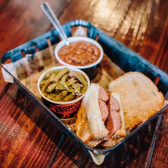 Order Sausage Sandwich With Two Sides food online from Bonos Pit Bar-B-Q & Catering store, Jacksonville on bringmethat.com