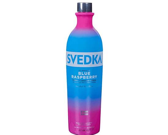 Order Svedka Blue Raspberry, 750mL vodka (35.0% ABV) food online from Woodbury Wine & Spirits store, ORLANDO on bringmethat.com