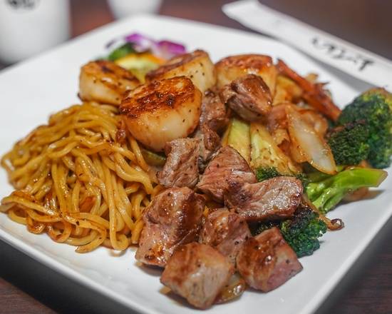Order E16. Steak and Scallop Hibachi food online from Mizu Sushi and Grill store, Jacksonville on bringmethat.com