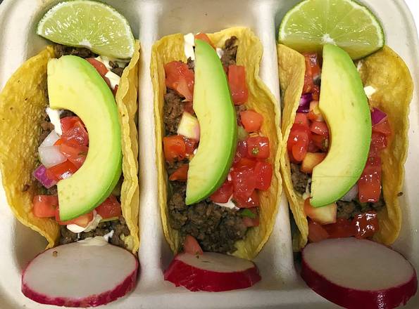 Order Tacos de Picadillo | Ground Beef food online from La Mesa store, Massapequa on bringmethat.com