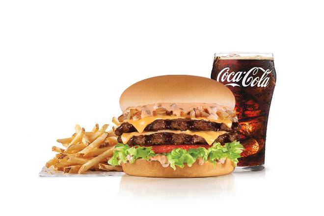 Order California Classic Double Cheeseburger Combo food online from Carl Jr. store, Elk Grove on bringmethat.com