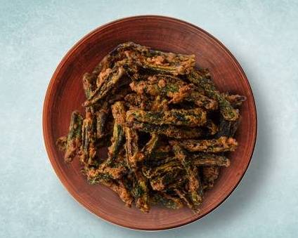 Order Wok Tossed Okra Masala food online from Veggie Mania store, Charlotte on bringmethat.com