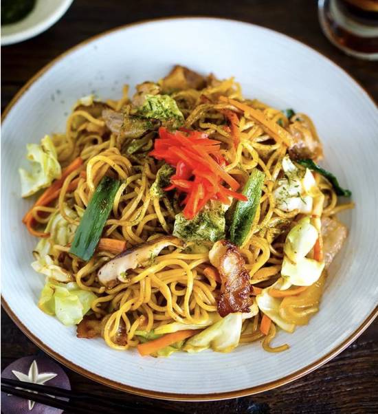 Order Fuji Yakisoba with Miso Soup food online from Fuji Revolving Sushi Bar store, Cypress on bringmethat.com