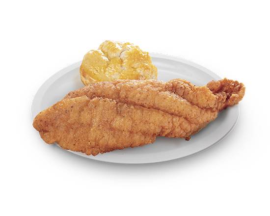 Order 1 Piece Cajun Style Fish and 1 Biscuit food online from Krispy Krunchy Chicken store, Doraville on bringmethat.com