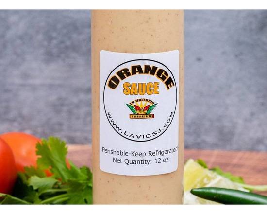 Order 12oz Famous Orange Sauce food online from La Victoria Taqueria store, San Jose on bringmethat.com