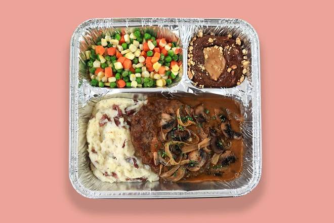 Order TV Dinner Salisbury Steak food online from Lazy Dog Restaurant & Bar store, Boca Raton on bringmethat.com