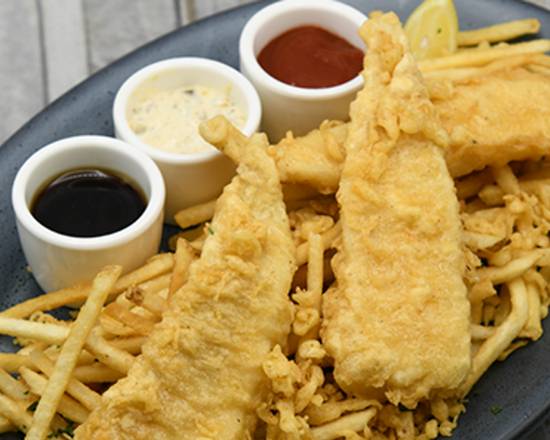 Order Beer Battered Fish + Chips food online from Chart House store, Portland on bringmethat.com