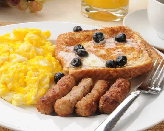 Order Pork Sausage French Toast food online from The Pancake Snob store, New York on bringmethat.com