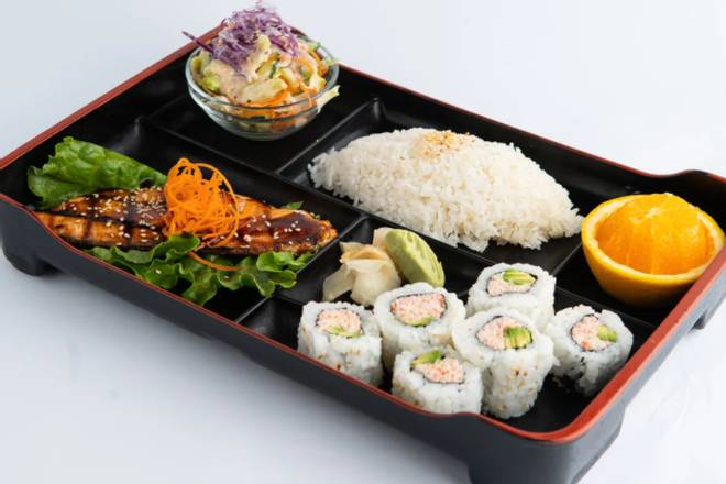 Order California Roll & Fresh Salmon Teriyaki Dinner food online from Jojo Sushi Bar & Restaurant store, Santa Rosa on bringmethat.com