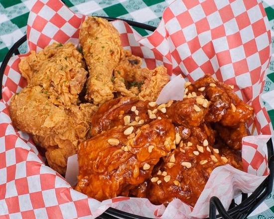 Order Half Fried & Half Tossed Chicken food online from Charm Bbq Chicken store, Austin on bringmethat.com