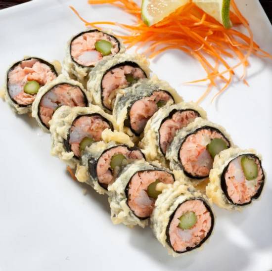 Order Salmon Tempura Roll food online from Akashi Japanese Restaurant store, Miami on bringmethat.com