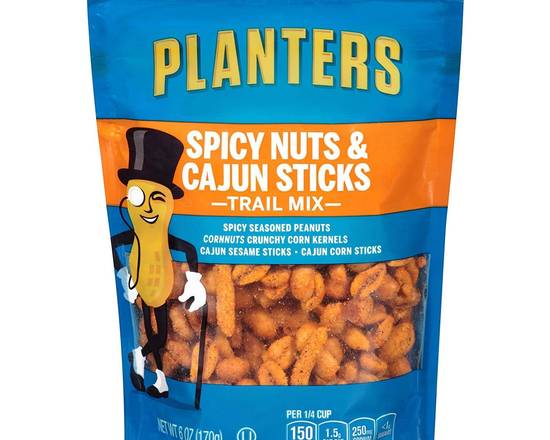 Order Planters Spicy Nuts & Cajun Sticks Trail Mix 6oz food online from Trumbull Super Stop store, Trumbull on bringmethat.com