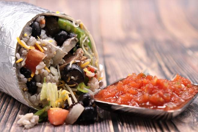 Order VEGGIE BURRITO food online from Pepperjax Grill store, Grand Island on bringmethat.com