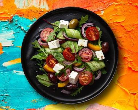 Order Greek Salad food online from Black Bird Wings store, Oklahoma City on bringmethat.com