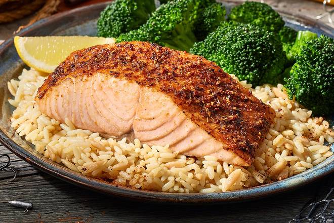 Order Herb Superb Grilled Salmon food online from Dockside Charlie's store, Olive Branch on bringmethat.com