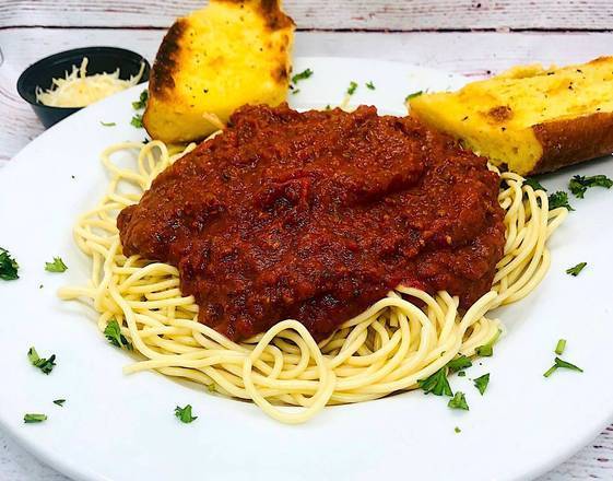 Order Extreme Spaghetti with Meat Sauce food online from Selma Chicago Pizzeria store, Rancho Santa Margarita on bringmethat.com