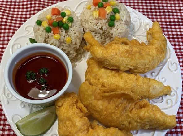 Order 4 Chicken Strips & Rice Only food online from Crispy Chicken & Rice store, Garland on bringmethat.com