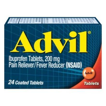 Order Advil Pain Reliever and Fever Reducer (24 tablets) food online from The Hangover Shop by Vita Coco store, Miami on bringmethat.com