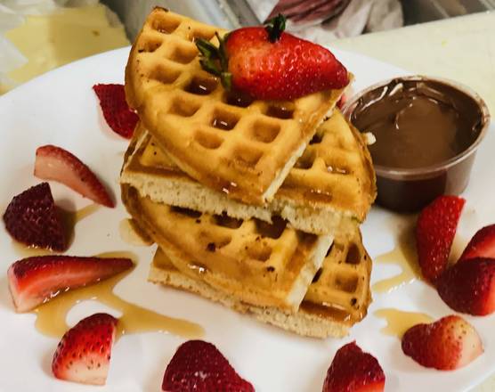 Order Belgium Waffle with Fruits and Nutella food online from Cafe Papillon store, Miami on bringmethat.com