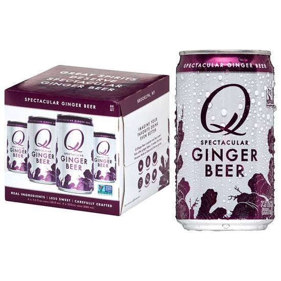 Order Q Drinks Ginger Beer 4pk 7.5oz Can food online from Everyday Needs by Gopuff store, Coral Gables on bringmethat.com
