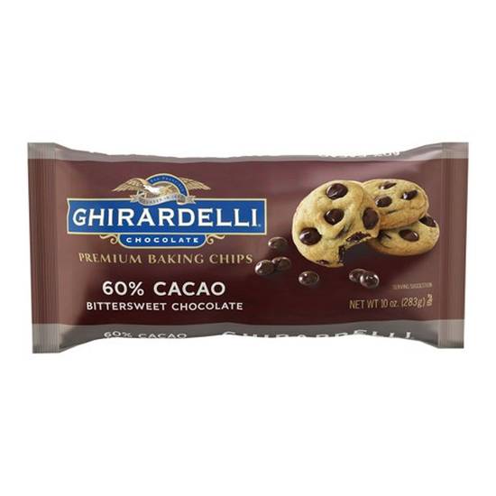 Order Ghirardelli Premium Baking 60% Cacao Bittersweet Chocolate Chips 10oz food online from Everyday Needs by Gopuff store, Baton Rouge on bringmethat.com