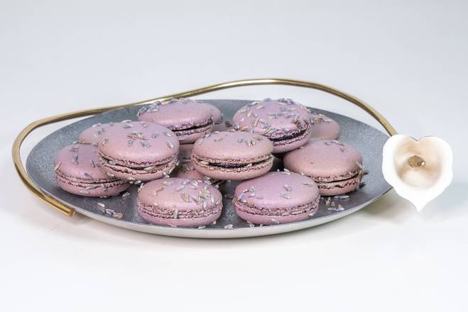Order Lavender Blueberry Macarons - 1 Dozen (Organic) food online from Lb Cake Stop store, Baldwin Park on bringmethat.com