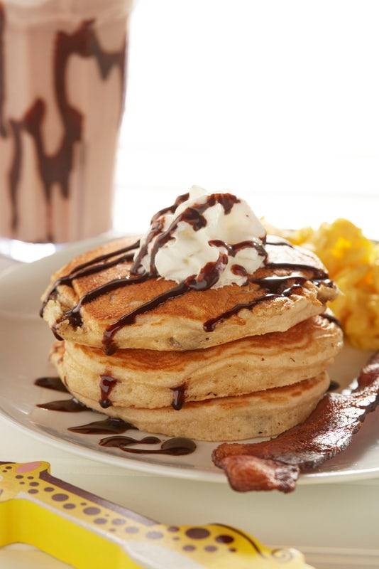 Order Kids' Chocolate Chip Gluten-Friendly Pancakes food online from Another Broken Egg store, Mountain Brook on bringmethat.com