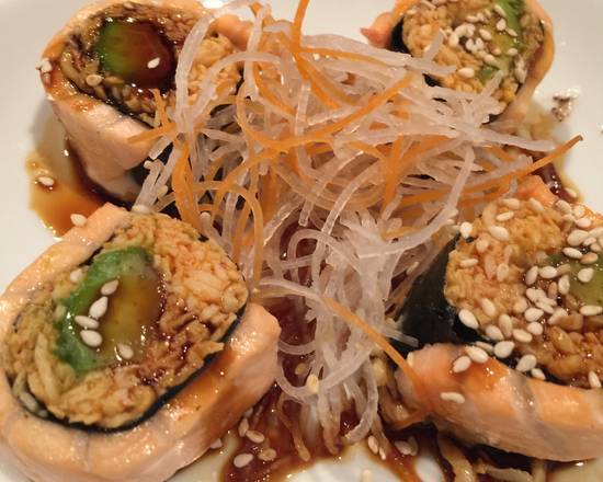 Order BBQ Salmon Roll food online from Samurai Sushi store, Heathrow on bringmethat.com