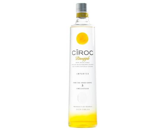 Order Ciroc Pineapple, 750mL vodka (35.0% ABV) food online from Woodbury Wine & Spirits store, ORLANDO on bringmethat.com