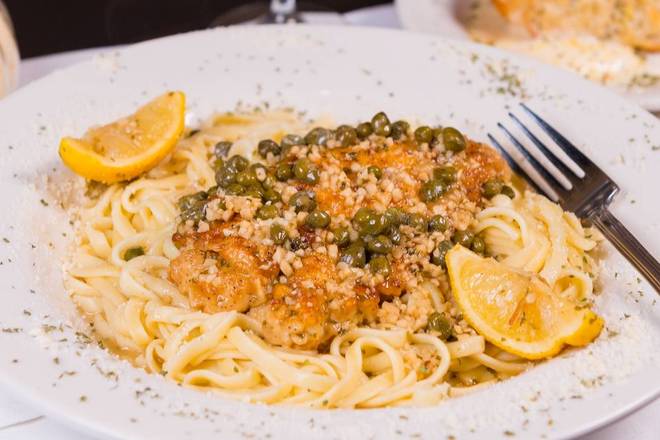 Order Chicken Piccata food online from Emilios Pizzeria & Restaurante store, Saint Cloud on bringmethat.com