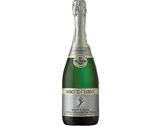 Order Barefoot Bubbly Brut Cuvee Champagne 750 ml 11.5% food online from Pit Stop Liquor Mart store, El Monte on bringmethat.com