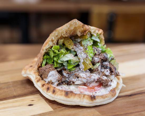 Order Lamb Shawafel Fluffy Pita food online from Layla's Falafel store, Stamford on bringmethat.com