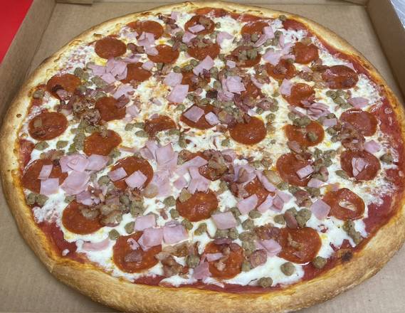 Order Meat Lovers Pizza food online from Pronto Pizza store, Ocala on bringmethat.com